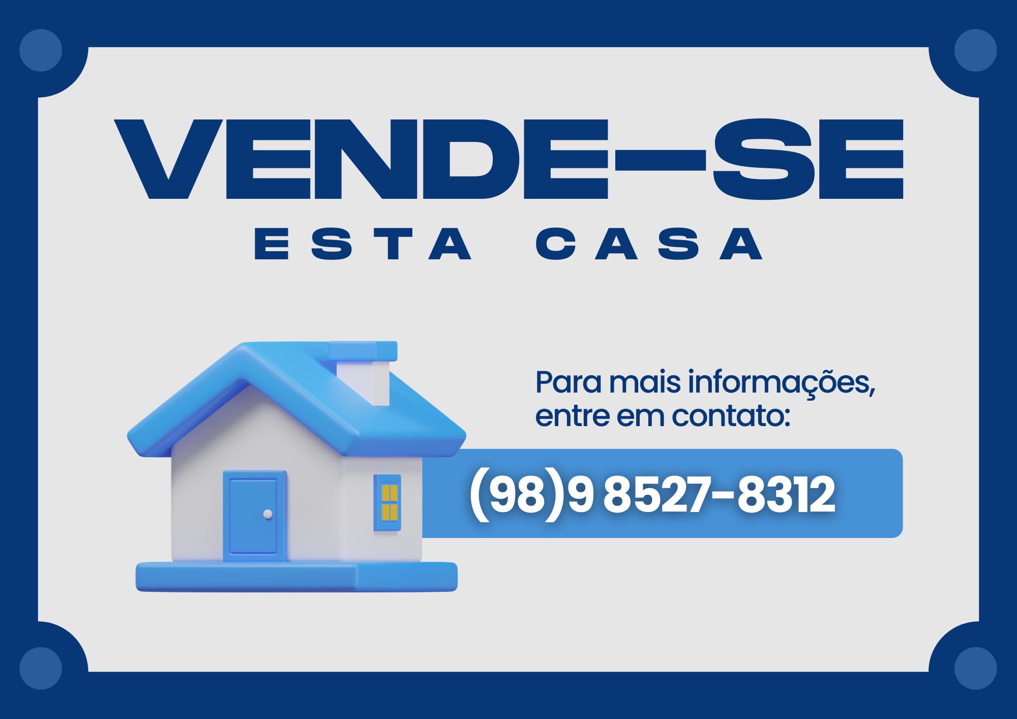 Vende-se Casa Residencial Frei Serafim